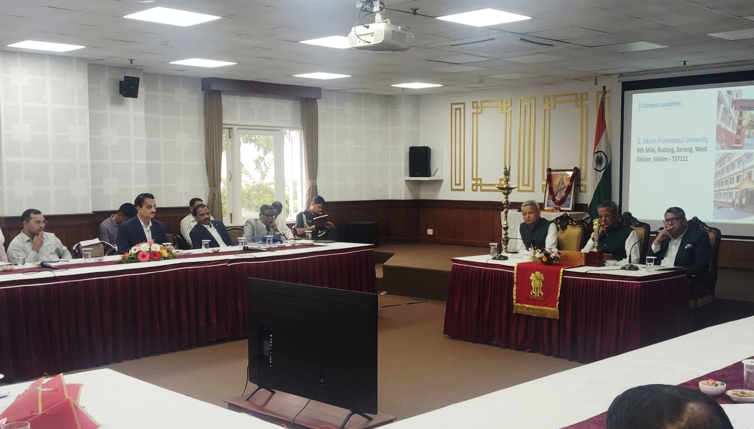 MIT University Sikkim leadership at a Government of Sikkim review meeting